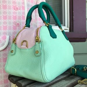 J. Crew Mint and Pink Satchel